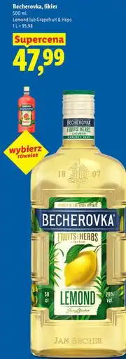Lidl Becherovka, likier Lemond lub Grapefruit & Hops oferta