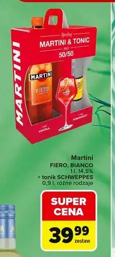 Carrefour Martini Fiero, Bianco + tonik Schweppes oferta