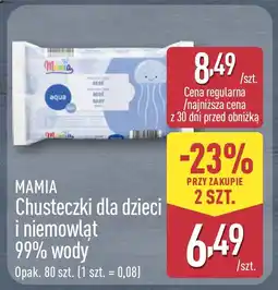 ALDI MAMIA Chusteczki dla dzieci i niemowląt 99% wody oferta