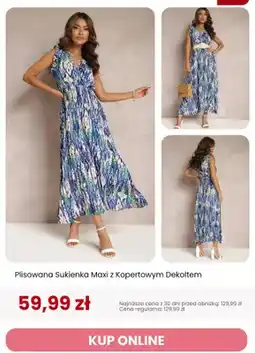Renee Sukienka plisowana maxi z kopertowym dekoltem Renee oferta