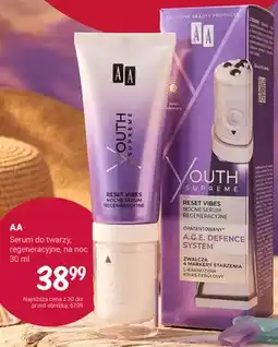 Rossmann Serum do twarzy regeneracyjne na noc AA Youth Supreme Reset Vibes oferta