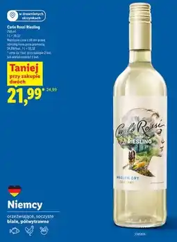 Lidl Wino białe półwytrawne Carlo Rossi Riesling oferta