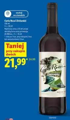 Lidl Wino czerwone półwytrawne Carlo Rossi Zinfandel oferta