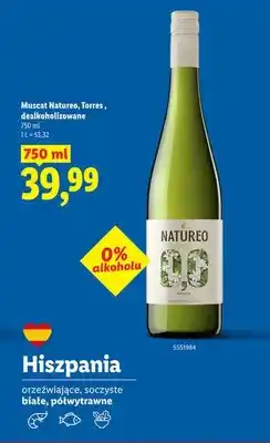 Lidl Wino bezalkoholowe Muscat Natureo Torres oferta