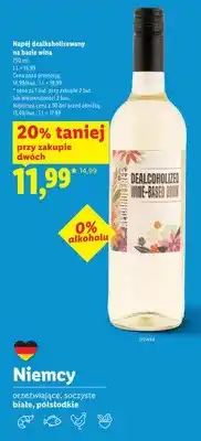 Lidl Napój dealkoholizowany na bazie wina białe półsłodkie Niemcy oferta