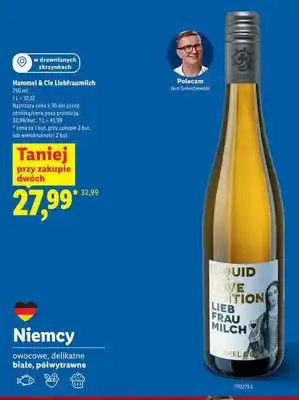 Lidl Wino białe półwytrawne Hammel & Cie Liebfraumilch oferta