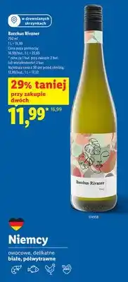 Lidl Wino białe półwytrawne Bacchus Rivaner oferta