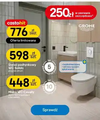 Zestaw stelaż podtynkowy WC Solido + miska WC Cavally