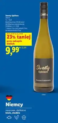 Lidl Wino białe słodkie Sweety Spätlese oferta