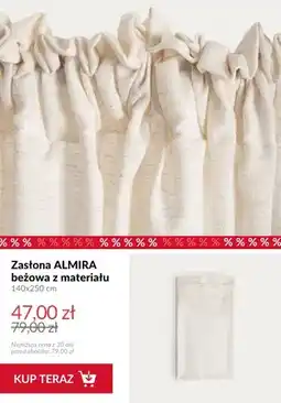 Homla Zasłona ALMIRA beżowa z materiału oferta