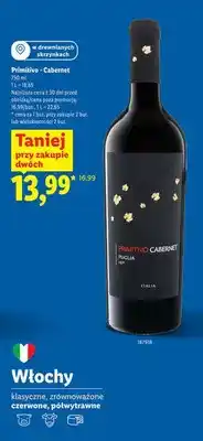 Lidl Wino czerwone Primitivo Cabernet oferta