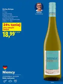 Lidl Wino białe wytrawne Riesling Rheingau oferta