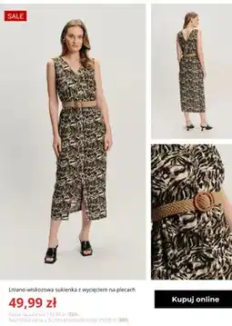Greenpoint Sukienka lniano-wiskozowa z wycięciem na plecach Greenpoint oferta