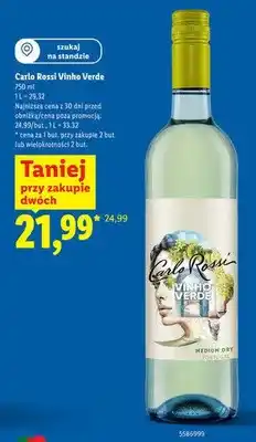 Lidl Wino białe półwytrawne Carlo Rossi Vinho Verde oferta