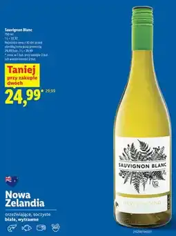 Lidl Wino białe wytrawne Sauvignon Blanc Nowa Zelandia oferta