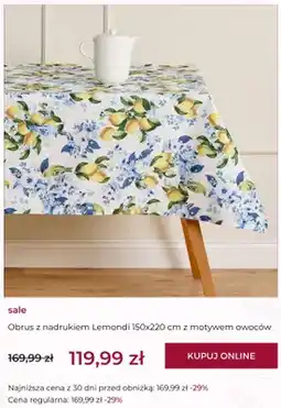 Home&You Obrus z nadrukiem Lemondi 150x220 cm z motywem owoców home&you oferta