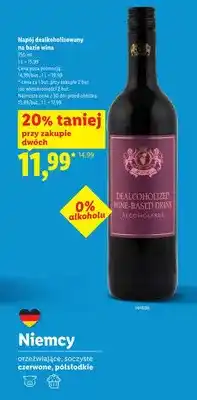 Lidl Napój dealkoholizowany na bazie wina czerwone półsłodkie Niemcy oferta