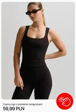 Cropp Czarny top z szerokimi ramiączkami Cropp oferta