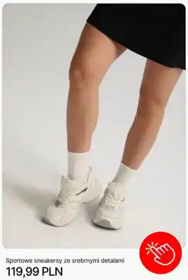 Buty sportowe sneakersy Cropp ze srebrnymi detalami