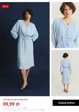 Greenpoint Sukienka damska Greenpoint w kolorze baby blue oferta