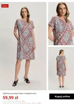 Greenpoint Sukienka o prostym kroju z motywem etno Greenpoint oferta