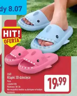 ALDI Klapki 3D dziecięce L&D oferta