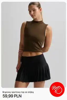 Cropp Sportowy top ze stójką Cropp brązowy oferta