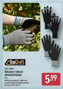 ALDI Rękawice robocze damskie/męskie TOP CRAFT oferta