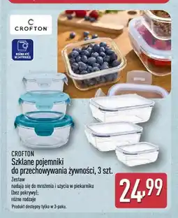 ALDI Szklane pojemniki do przechowywania żywności okrągłe Crofton 3-pak oferta