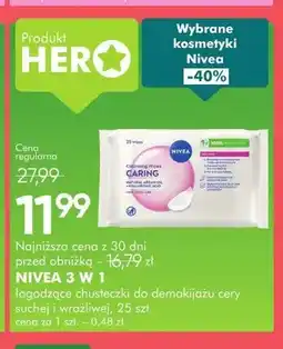 SuperPharm Chusteczki do demakijażu Nivea 3 w 1 oferta