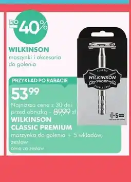 SuperPharm Zestaw maszynka do golenia Wilkinson Classic Premium + 5 wkładów oferta