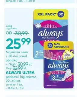 SuperPharm Podpaski higieniczne Always Ultra Day oferta