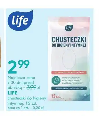 SuperPharm Chusteczki do higieny intymnej Life oferta