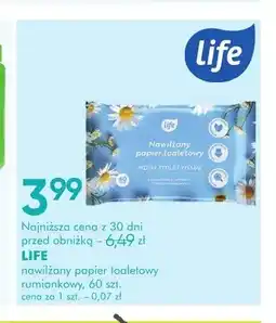 SuperPharm Papier toaletowy nawilżany Life rumiankowy oferta