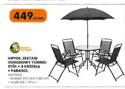 Hipper.pl Zestaw ogrodowy Torino stół + 4 krzesła + parasol Hipper oferta