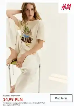 H&M T-shirt z nadrukiem H&M oferta