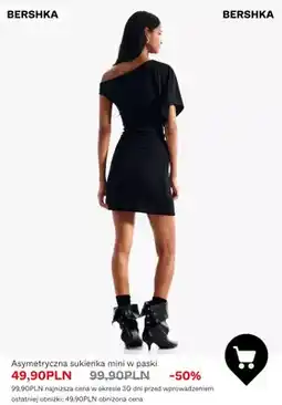 Bershka Sukienka asymetryczna mini w paski Bershka oferta