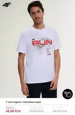 4F T-shirt regular z nadrukiem męski 4F oferta