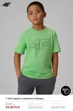 4F T-shirt regular z nadrukiem chłopięcy 4F oferta