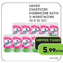 Hipper.pl Chusteczki higieniczne Satin Linteo 3-warstwowe 10-pak oferta