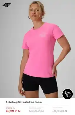 4F T-shirt regular z nadrukiem damski 4F oferta