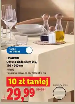 Lidl LIVARNO Obrus z dodatkiem lnu, 140 x 240 cm oferta