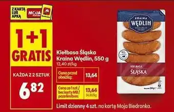 Biedronka Kiełbasa Śląska Kraina Wędlin 550 g oferta