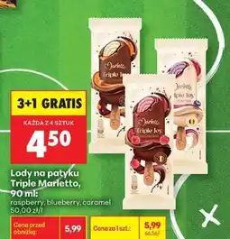 Biedronka Lody na patyku Triple Marletto 90 ml oferta