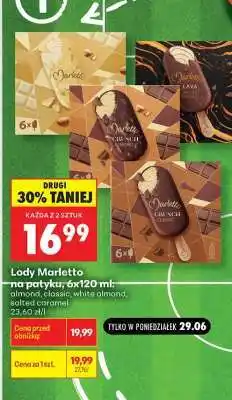 Biedronka Lody Marletto na patyku, 6x120 ml oferta