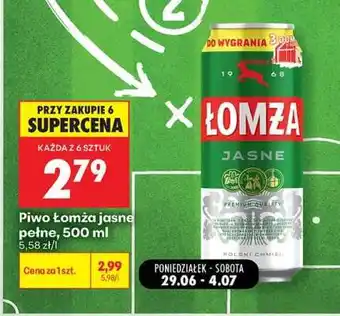 Biedronka Piwo Łomża jasne pełne, 500 ml oferta
