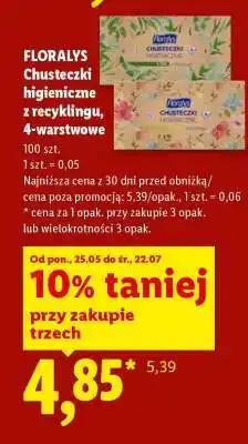 Lidl FLORALYS Chusteczki higieniczne z recyklingu, 4-warstwowe oferta