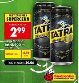 Biedronka Piwo Mocne Tatra oferta