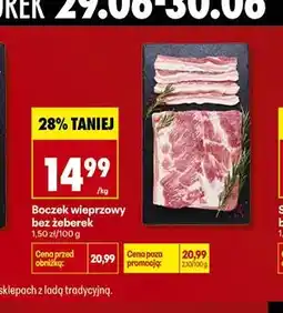Biedronka Boczek wieprzowy bez żeberek oferta