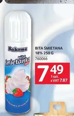 Selgros Bita śmietana spray Bakoma oferta